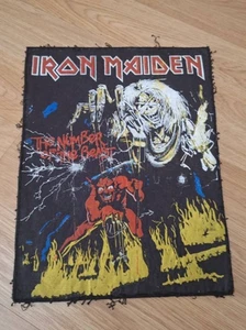 Iron Maiden "The Number of the Beast" 80s  Back Patch Heavy Metal Judas Priest - Imagen 1 de 3