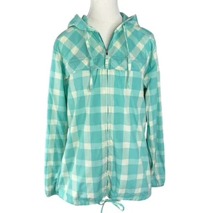 Patagonia Damen Nile Blue Plaid Sun Windbreaker UPF 40 Jacke L/C43 - Bild 1 von 17