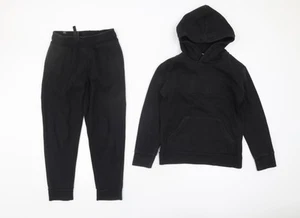 Puma Boys Black Tracksuit 7-8 Years Sweatshirt & Joggers Set - Picture 1 of 12