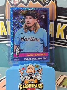 2025 Topps Heritage - Lake Bachar - RC Light Blue Sparkle Refractor #254 Marlins - Bild 1 von 2