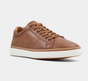 Aldo Herren 13 D Finespec Low Top Sneaker Hellbraun Leder Schnürschuhe Neu - Bild 1 von 12