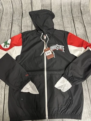 Chaqueta cortavientos Mitchell & Ness Ohio State Buckeyes cremallera completa pequeña nueva con etiquetas para hombre  Foto 1 de 4