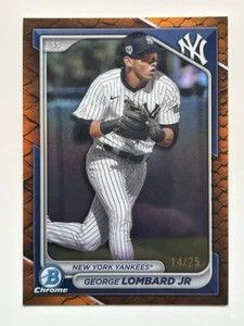 2024 Bowman Chrome Prospects George Lombard Jr. arancione rettiliano 14/25 #BCP-222 - Foto 1 di 4