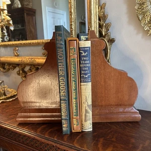 Solid Wooden Bookends /Corbels Carved Scroll 12”x 6.5” - Picture 1 of 15