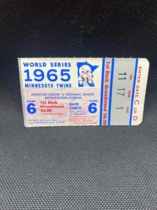 BEAUTIFUL 1965 World Series Game 6 Ticket Stub, Minnesota Twins Met Stadium!! - Picture 1 of 4
