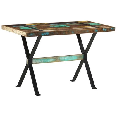 Dining Table Multicolor Solid reclaimed wood and steel Medium - Image 1 of 4