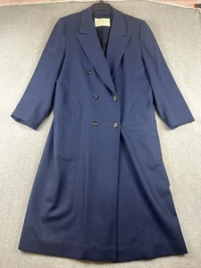 Vintage Pendleton Trench Coat Womens 14 Wool Double Breasted Long Made USA 80s - Picture 1 of 11