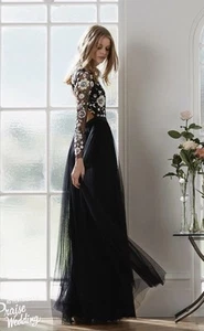 Needle & Thread Floral Cluster Gown UK 10, Black Wedding, Formal, Ball Gown. - Picture 1 of 8