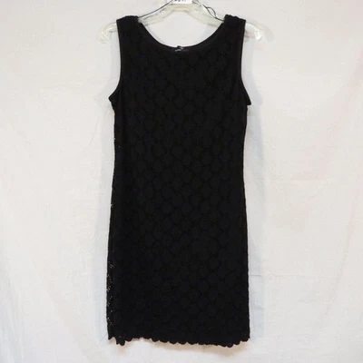 Ronni Nicole Dress Black Sleeveless lined Eyelight Lace Scallop Hem Size 10 - Image 1 of 3