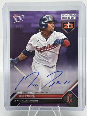 2023 Topps Now Road to Opening Day Guardians #A-5 José Ramírez Auto Purple /25 - Image 1 of 2