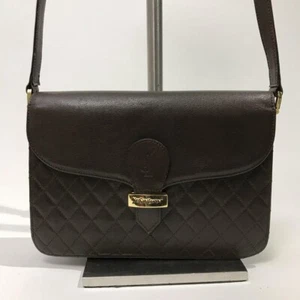 YVES SAINT LAURENT Chain Shoulder Bag Black x Gold Cassandra USED womens Japan!! - Picture 1 of 10