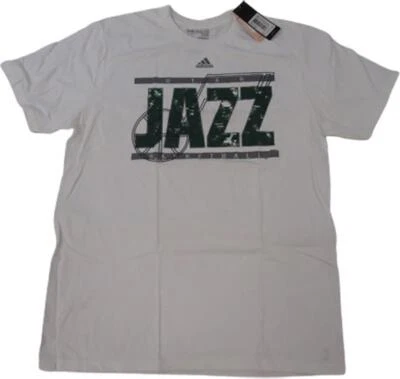 New Utah Jazz Mens Sizes L-XL Climalite Adidas White Shirt - Image 1 of 4