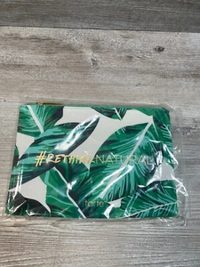 Bolsa de cosméticos Tarte Tropical Travels con cremallera verde y blanca NUEVA - Imagen 1 de 5