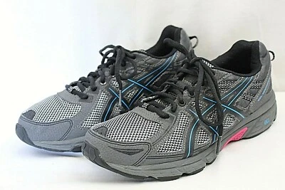 ASICS GEL-VENTURE 6 WOMENS ATHLETIC SHOES SIZE 8.5 GRAY FAUX LEATHER & FABRIC UP - Image 1 of 4