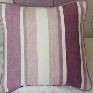 16" Laura Ashley “Awning Stripe” Amethystc" cushion cover piped  - Picture 1 of 3