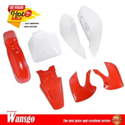 Kit de carenado de guardabarros de plástico para Kawasaki KX65 KLX110 DRZ110 Suzuki RM65 rojo NUEVO Foto 1 de 4