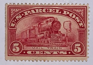 Travelstamps: 1912-13 US Stamp Scott #Q5 PARCEL POST MAIL TRAIN 5 CENTS Mint OG - Picture 1 of 5