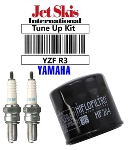 For Yamaha YZF R3 YZFR3 Tune Up Kit NGK Spark Plugs CR8E Premium Oil Filter - Picture 1 of 2