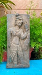 17º Antiguo Madera Tallada a Mano Dios Parshuram Vishnu Figura Figura Panel - Imagen 1 de 11