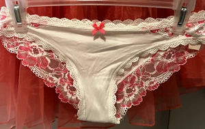 Vintage Victoria Secret "Sexy LiL Things" Cheekini Satin/Lace Trim Panty - Picture 1 of 5