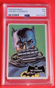 BATMAN 1966 THE BAT GAS MASK CARD #49 GRADO PSA 3 OTTIMA SERIE TV - Foto 1 di 2
