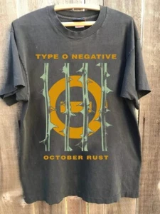 Camiseta Tipo O Banda Negativa, Octubre Rust Vintage 1996 Álbum Camiseta Carbón - Imagen 1 de 2