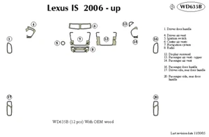 LEXUS IS 2006 2007 2008 DASH TRIM KIT b - Picture 1 of 1