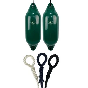 2 x HURRICANE Bootsfender: dunkelgrün PM03 - FREE SPLICED END 10MM SEIL - Bild 1 von 2