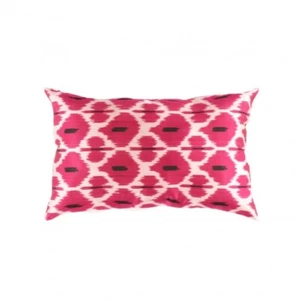 TI 251 Pink Soft Silk Ikat Pillow 16'' X 24'' - Picture 1 of 2