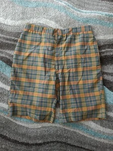 Vintage 60s 70s Brent Shorts Mens Size 27 Plaid - Picture 1 of 10
