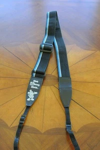 Vintage Walt Disney World Mickey Mouse Kamera Schulter Nackengurt SCHWARZ & BLAU - Bild 1 von 1