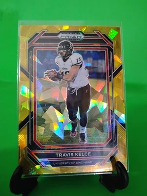 I6 2023 Panini Prizm Draft Picks - Travis Kelce #95 Gold Ice Prizm - Image 1 of 2