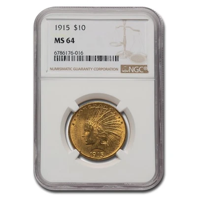 1915 $10 Indian Gold Eagle MS-64 NGC - Image 1 of 3