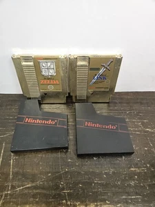 The Legend of Zelda 1 and 2 Adventure of Link Gold NES Nintendo Bundle Tested - Picture 1 of 5