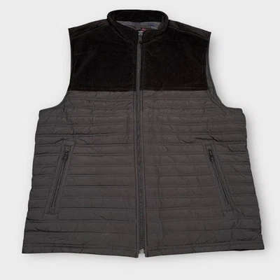 Chaleco UNTUCKit Para Hombres XL Negro Gosset Superior Pana Acolchado Forrado Bolsillos con Cremallera Foto 1 de 4