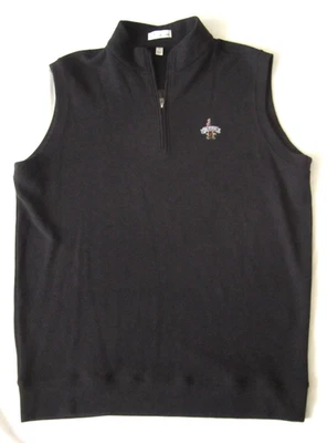 Hombres Peter Millar Fundición Golf Mezcla 1/4 Cremallera Pullover Suéter Chaleco Talla L (MS36) Foto 1 de 4