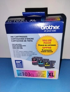Genuine Brother LC103CL XL Magneta Cyan Yellow Color Set New Worn Pack 8/2026 (+ - Picture 1 of 4