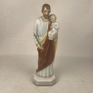 Giovanni Ronzan Italian Pottery St Joseph & Child Jesus Figurine Made In Italy - Picture 1 of 12