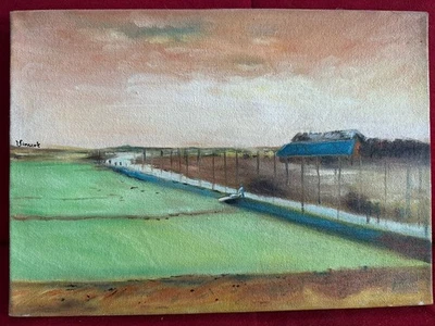 VINCENT VAN GOGH oil painting on  canvas, vtg stamped signed - Image 1 of 4