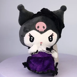 Kuromi Plush Doll Gothic Lolita Purple Velvet Dress Mascot 6.5 in Rare - Picture 1 of 6