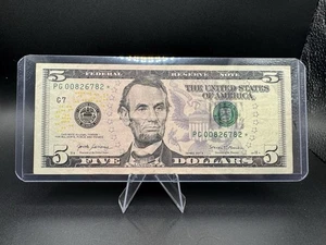 💚 2017-A $5 Federal Reserve Note ⭐ STAR NOTE • PG00826782 • Crisp Uncirculated - Picture 1 of 2