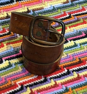 Vintage Leder Gürtel Floral Distressed Grunge Western Boho Y2K Wie Ist - Bild 1 von 12