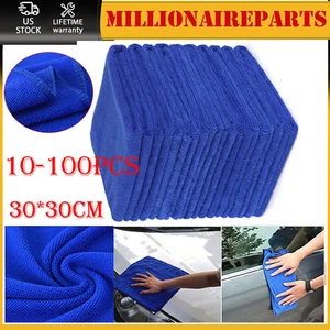 10-100PCS Microfiber Cleaning Cloth Towel Car Polishing No Scratch Detailing USA - Picture 1 of 18