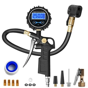 Digitaler Fahrrad Reifendruckprüfer, Presta Ventiladapter, Schrader auf Presta Va... - Bild 1 von 8