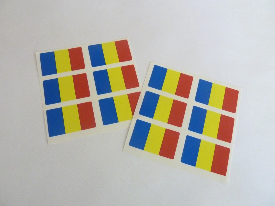 Mini Aufkleber Paket, selbstklebende Rumänien Flagge Etiketten, FR218 - Bild 1 von 1