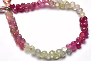 NATURAL MULTI SAPPHIRE FACETED ONION SHAPE BEADS Briolettes 5.5 to 6 MM 9 INCH - Picture 1 of 3
