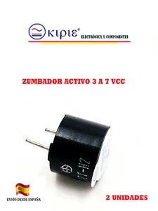 2 UNIDADES ZUMBADOR ACTIVO, 3VCC-7VCC, POLARIZADO,SONIDO CONTÍNUO - Imagen 1 de 2