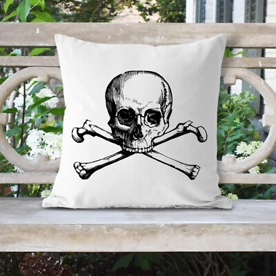 Funda de Almohada Halloween Calavera y Huesos Cruzados, Interior/Exterior Halloween, 16x16  Foto 1 de 3