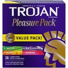 Trojan Pleasure Pack Variety Sampler Lubricated Latex Condoms - Choose Quantity