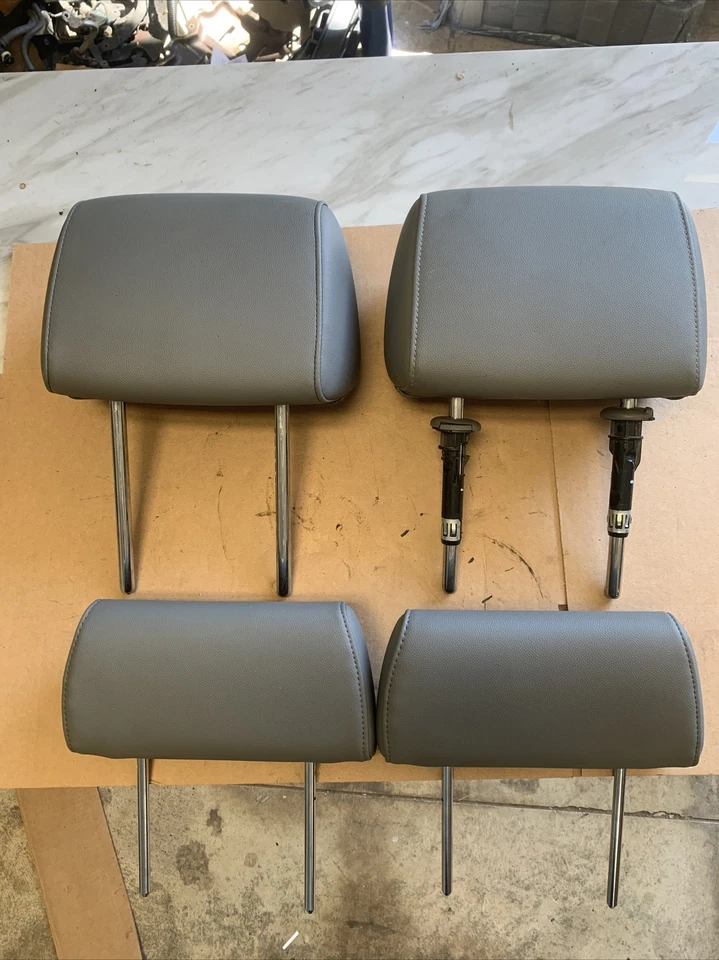 Кожаные передние и задние подголовники для GMC Sierra 2014-2016 годов выпуска с двойной кабиной левые и правые серые O - Изображение 1 из 4